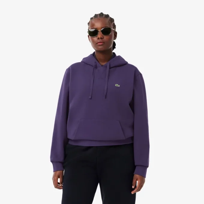 Camisola com capuz em piqué para mulher