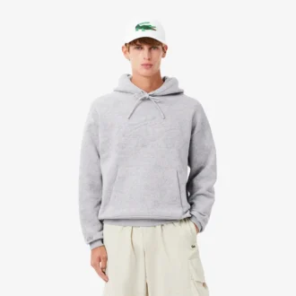 Camisola com capuz estampada de corte descontraído para homem