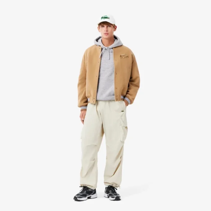 Camisola com capuz estampada de corte descontraído para homem