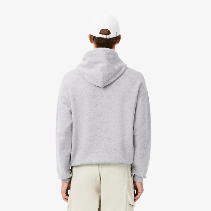 Camisola com capuz estampada de corte descontraído para homem