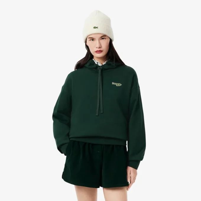 Camisola com capuz oversized com logótipo para mulher