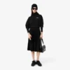 Camisola com capuz oversized com logótipo para mulher