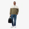 Camisola com fecho de correr e blocos de cor para homem