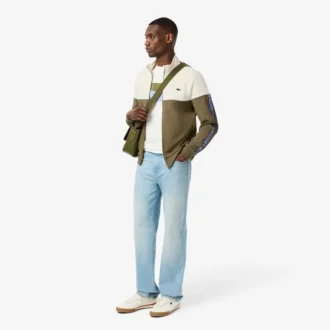 Camisola com fecho de correr e blocos de cor para homem