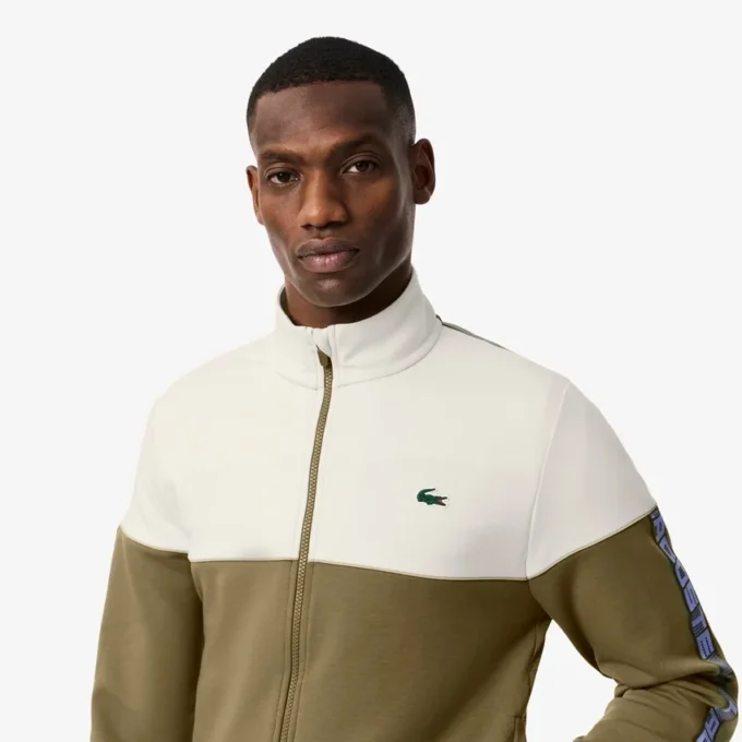 Camisola com fecho de correr e blocos de cor para homem