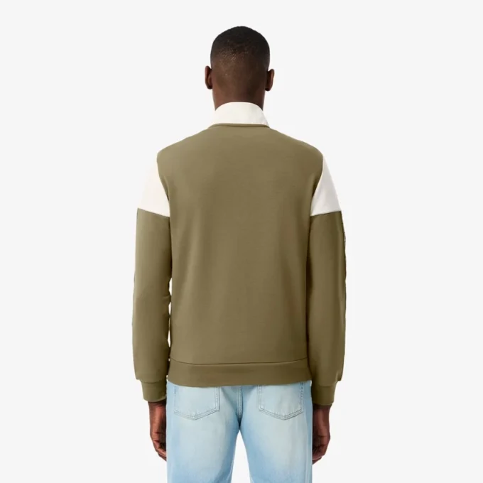 Camisola com fecho de correr e blocos de cor para homem