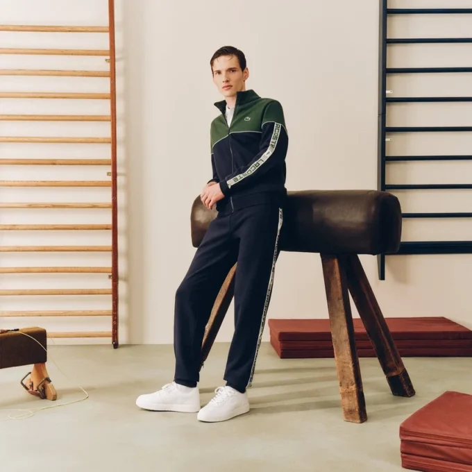 Camisola com fecho de correr e blocos de cor para homem