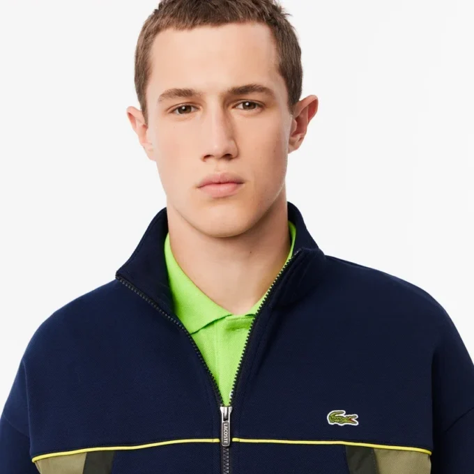 Camisola com fecho de correr e corte largo para homem