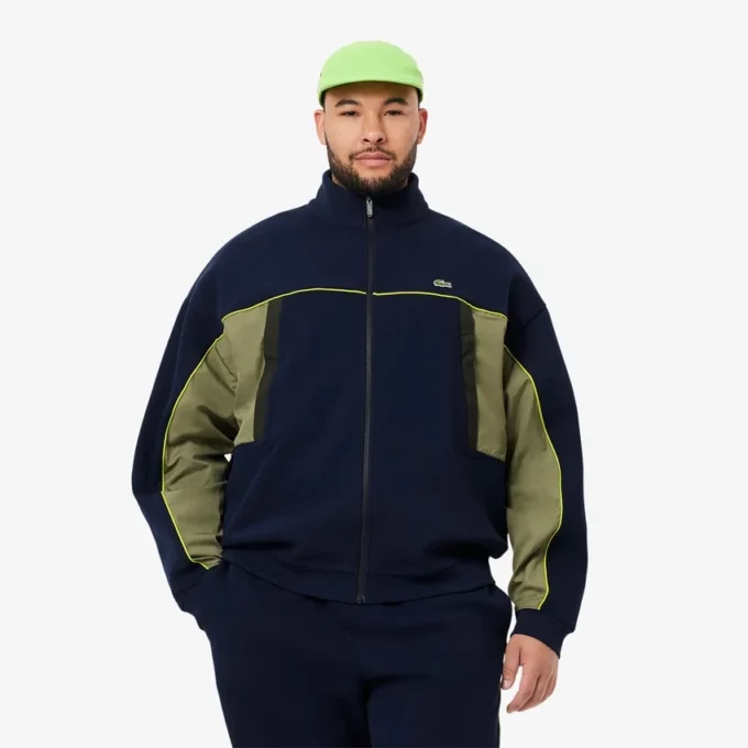 Camisola com fecho de correr e corte largo para homem