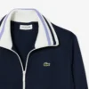 Camisola com fecho e detalhes em riscas para mulher
