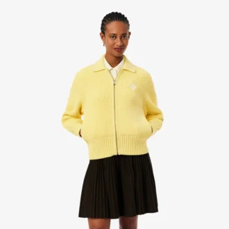 Camisola com fecho e emblema em algodão