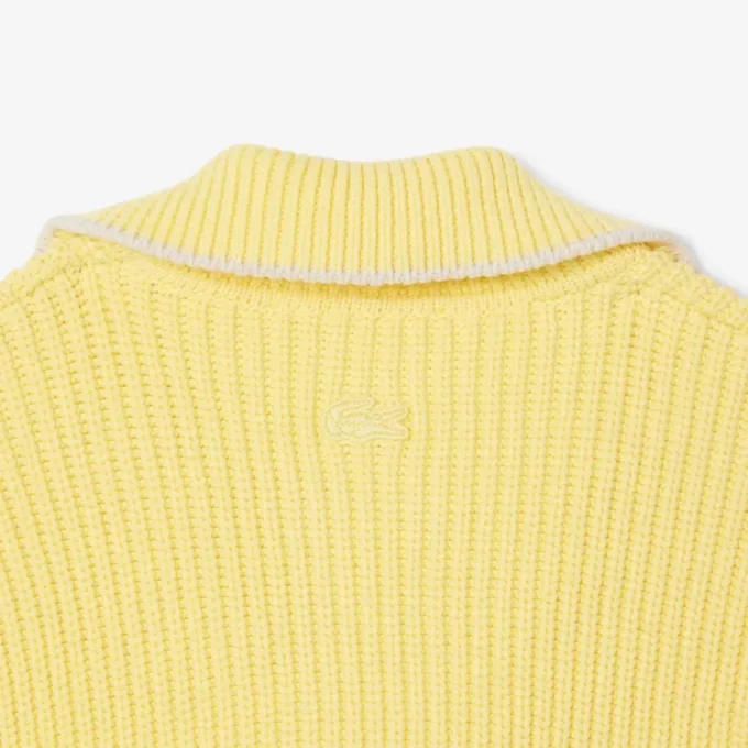 Camisola com fecho e emblema em algodão