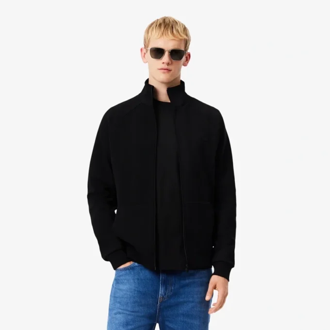 Camisola com fecho em jersey dupla face para homem