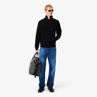 Camisola com fecho em jersey dupla face para homem