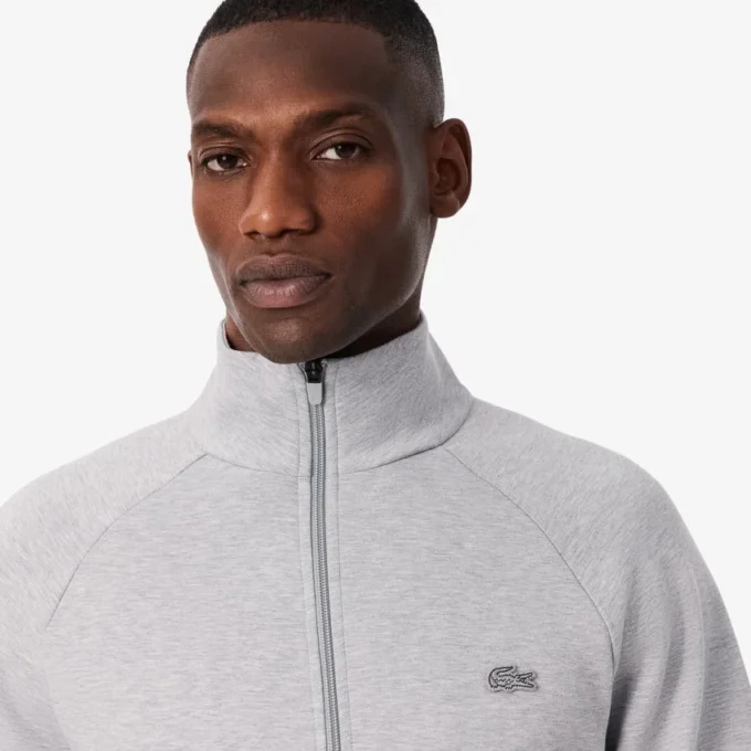 Camisola com fecho em jersey dupla face para homem