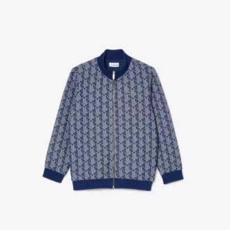 Camisola com gola alta e fecho de correr Paris Monogram para criança