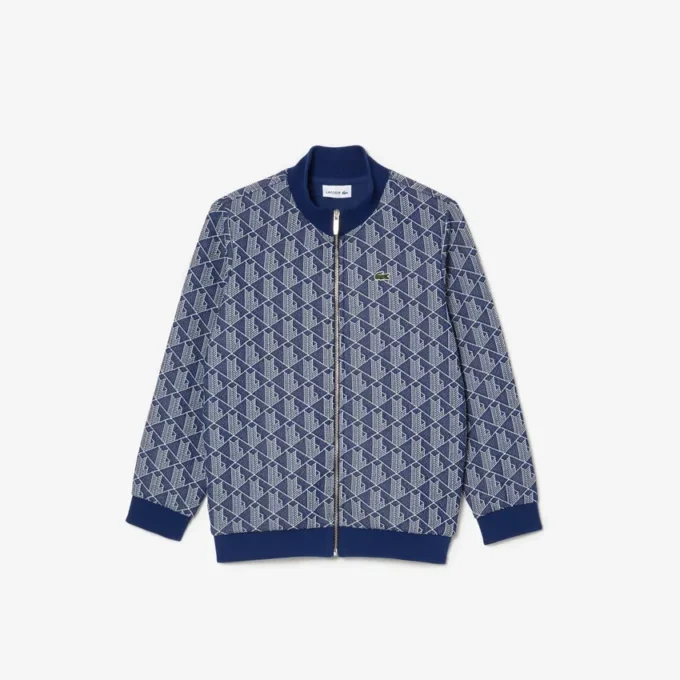 Camisola com gola alta e fecho de correr Paris Monogram para criança