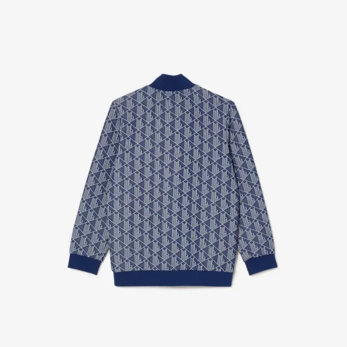 Camisola com gola alta e fecho de correr Paris Monogram para criança