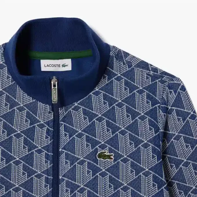 Camisola com gola alta e fecho de correr Paris Monogram para criança