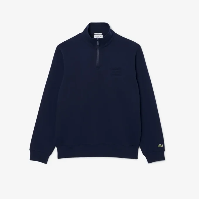 Camisola com gola alta e fecho em relevo