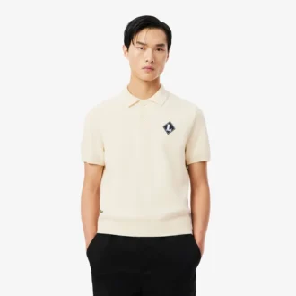 Camisola com gola polo e emblema «Made in France»