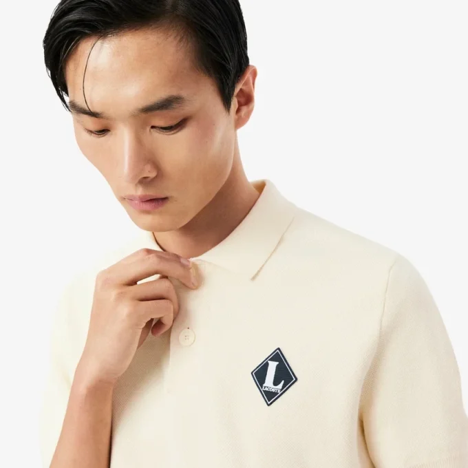 Camisola com gola polo e emblema «Made in France»