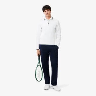 Camisola com gola polo e fecho de correr Tennis Heritage