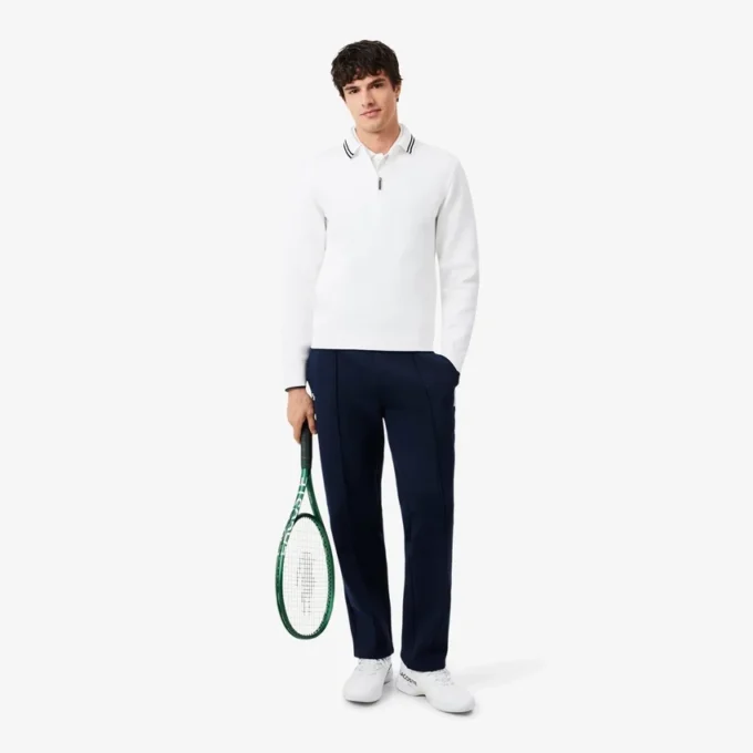 Camisola com gola polo e fecho de correr Tennis Heritage