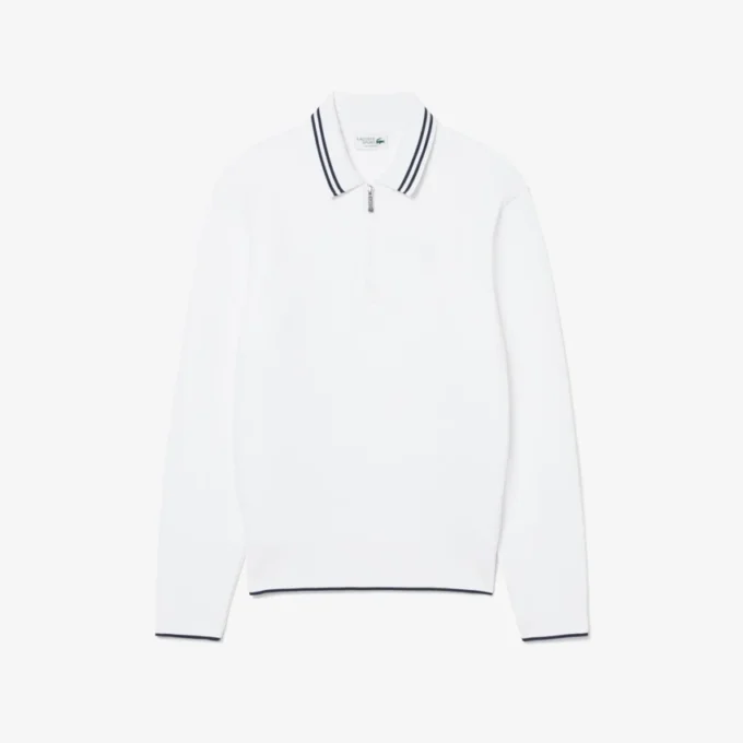 Camisola com gola polo e fecho de correr Tennis Heritage