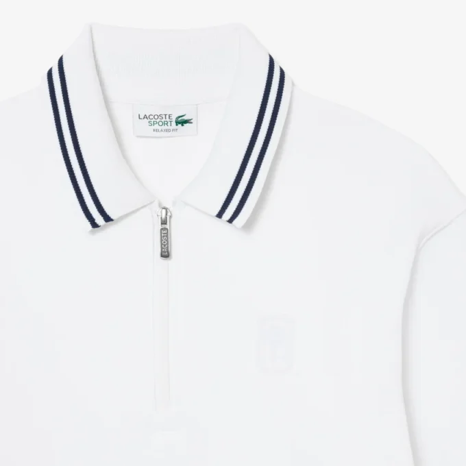 Camisola com gola polo e fecho de correr Tennis Heritage