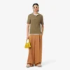 Camisola com gola polo e malha trançada da coleção de passerelle