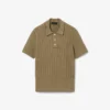 Camisola com gola polo e malha trançada da coleção de passerelle