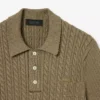 Camisola com gola polo e malha trançada da coleção de passerelle