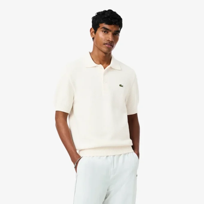 Camisola com gola polo, edição de arquivo, fabricada em França