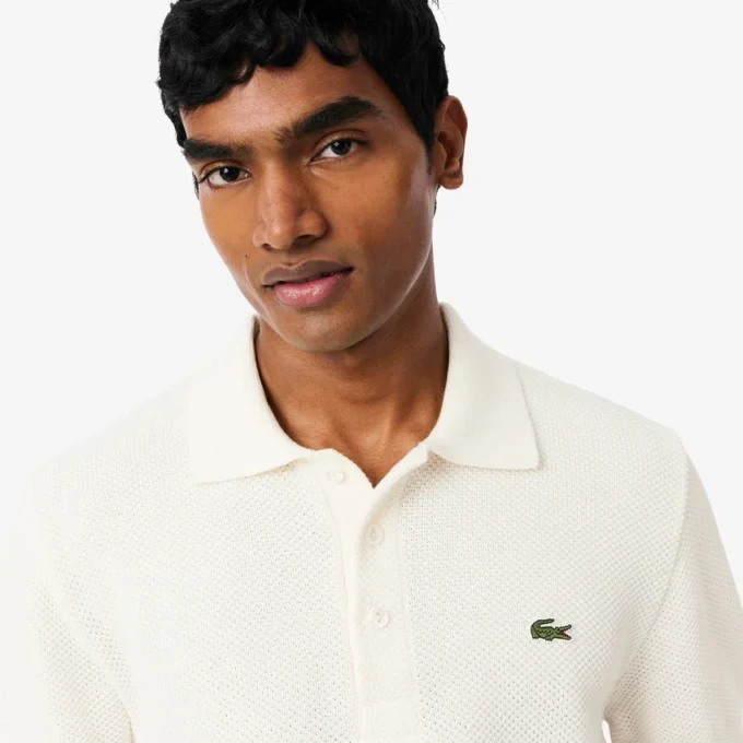 Camisola com gola polo, edição de arquivo, fabricada em França