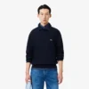 Camisola com gola polo em algodão canelado para homem