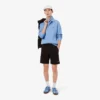Camisola com gola polo em algodão canelado para homem