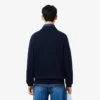 Camisola com gola polo em algodão canelado para homem