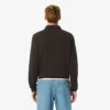 Camisola com gola polo em algodão canelado para homem