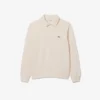 Camisola com gola polo em algodão canelado para homem