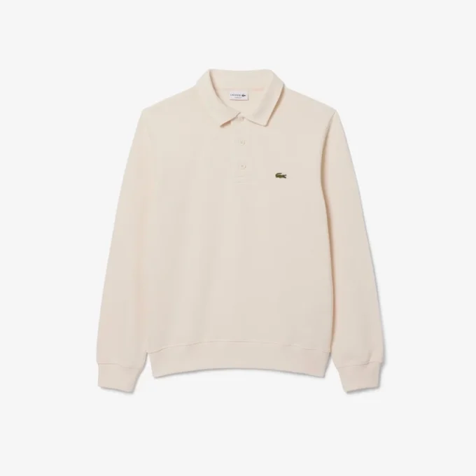 Camisola com gola polo em algodão canelado para homem