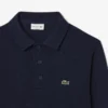 Camisola com gola polo em algodão canelado para homem