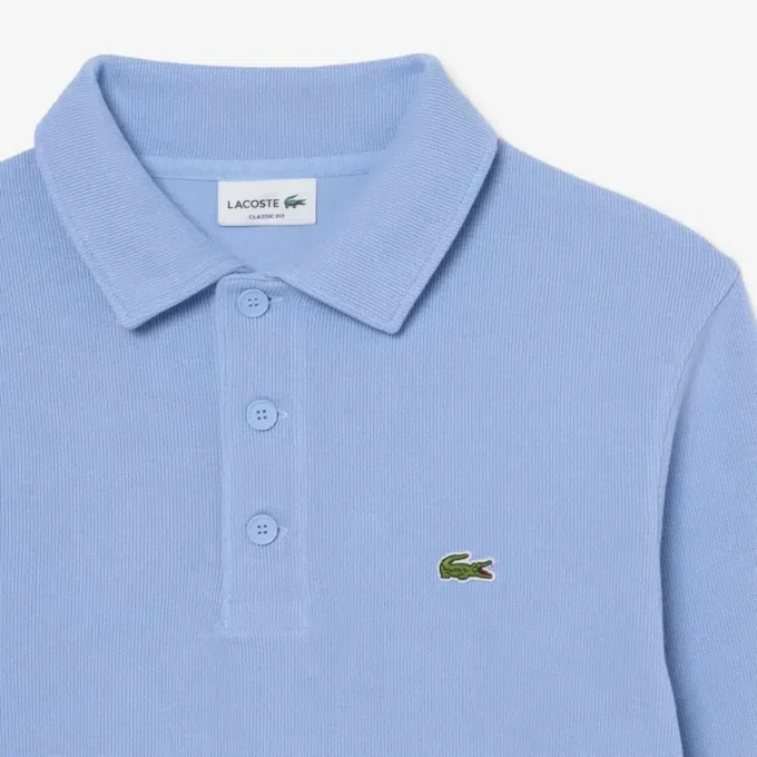 Camisola com gola polo em algodão canelado para homem