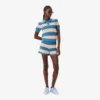 Camisola com gola polo em malha de malha de malha às riscas