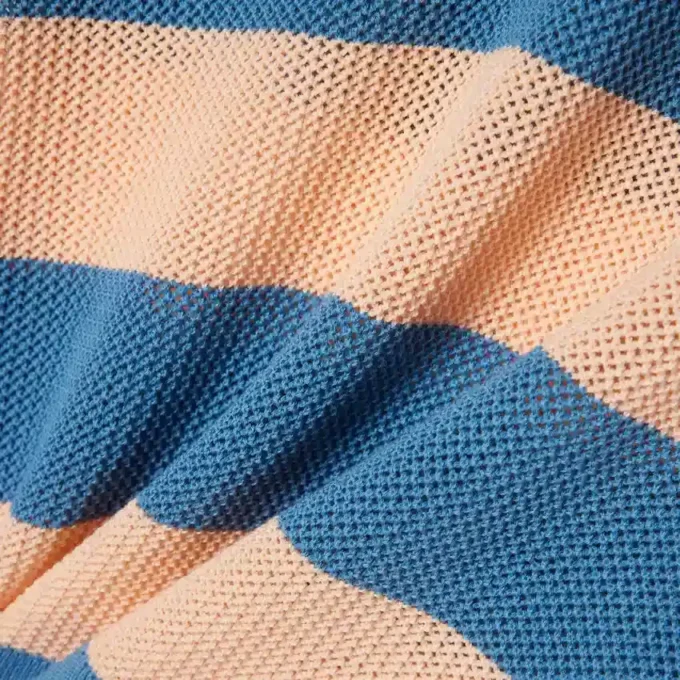 Camisola com gola polo em malha de malha de malha às riscas