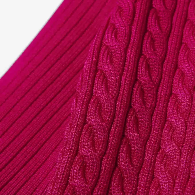 Camisola com gola polo em malha trançada Runway
