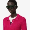 Camisola com gola polo em malha trançada Runway