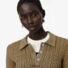 Camisola com gola polo em malha trançada Runway