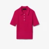 Camisola com gola polo em malha trançada Runway
