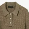 Camisola com gola polo em malha trançada Runway